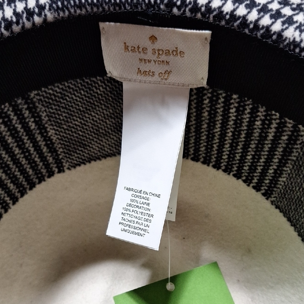 NWT Kate Spade Black and White Hat - Picture 5 of 7